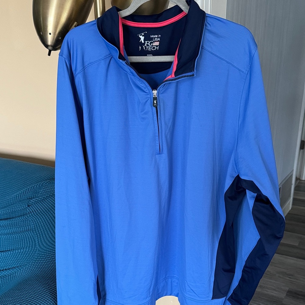 Fairway & Greene Blue and Navy Quarter-Zip Pullover